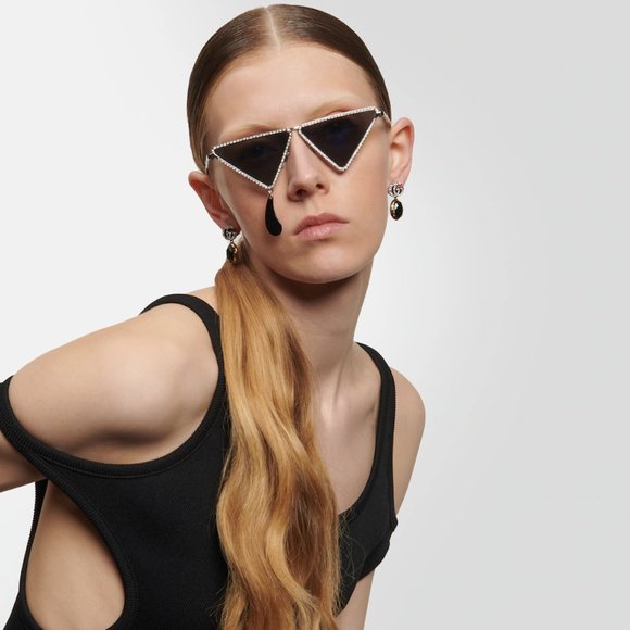 NWT GUCCI GG1252S - 001 CRYSTAL EMBELLISHED Sunglasses - Picture 8 of 13